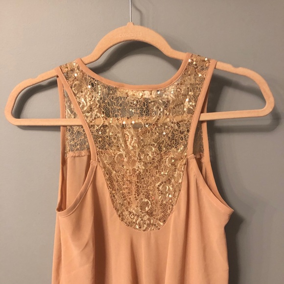 Salmon Pink Sleeveless Dress - Picture 3 of 4